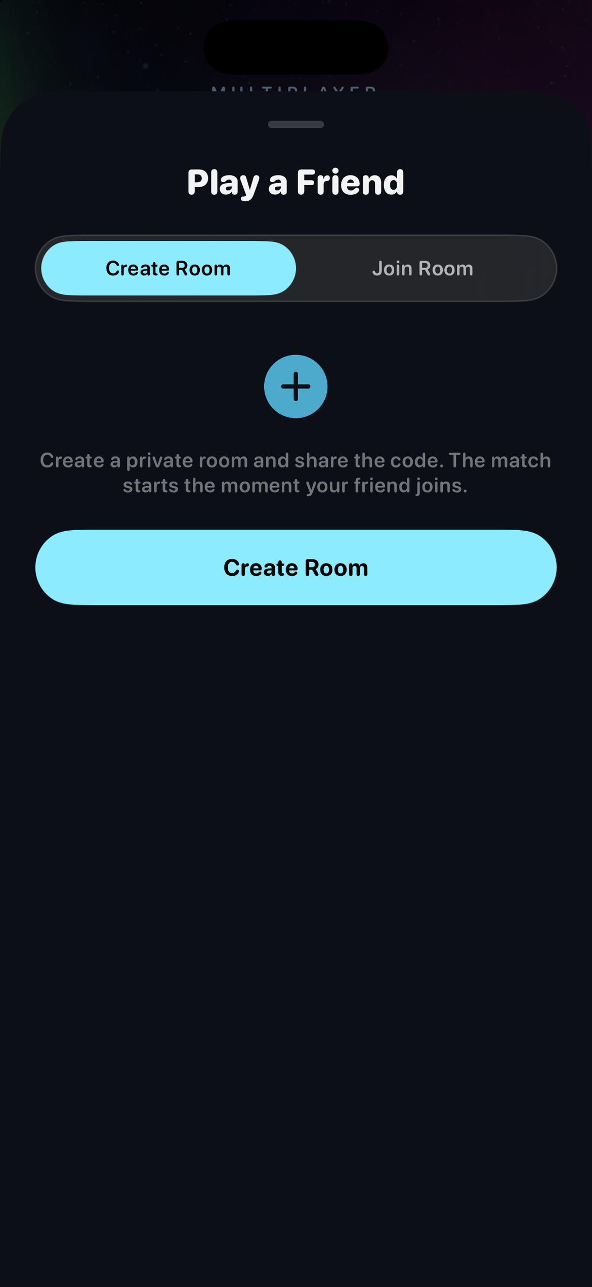 Play a Friend sheet to create a private room